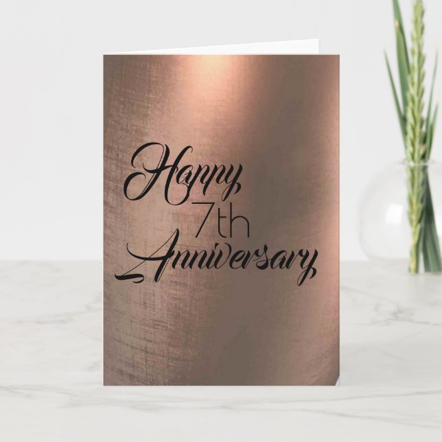 Traditionelle Copper 7th Anniversary Card Karte (Vorderseite)