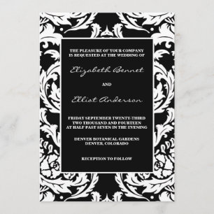 Traditionelle Damast-Einladung Einladung