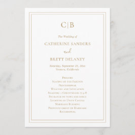 Traditionelle einfache Monogramm Elegant Gold Hoch Programm