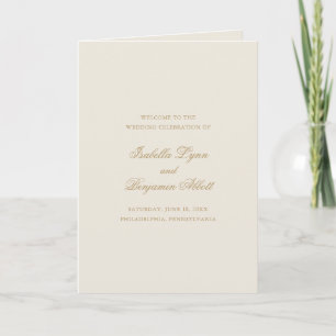 Traditionelle Elfenbein-Formale Hochzeit Elegant Programm