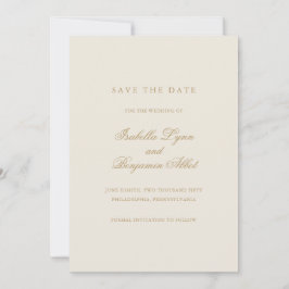 Traditionelle Elfenbeinhochzeit Save The Date