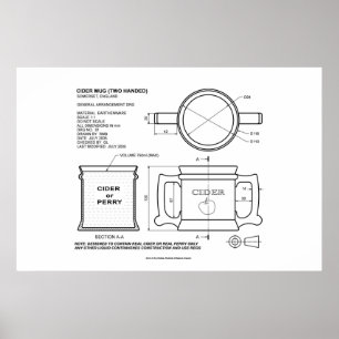 Traditionelle englische Apfelwein-Tasse Poster
