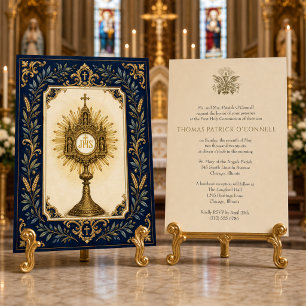 Traditionelle eucharistische Monstranz Kommunion Einladung