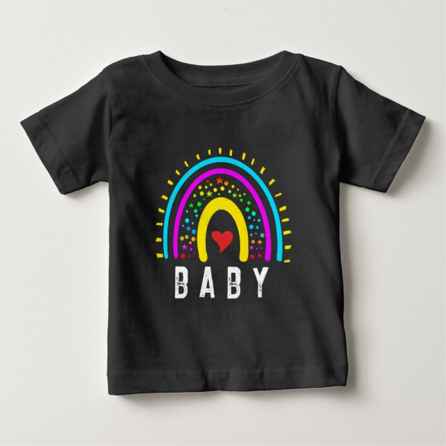 TRADITIONELLE FARBIGE RAINBOW PERSONALISIERT BABY T-SHIRT (Vorderseite)