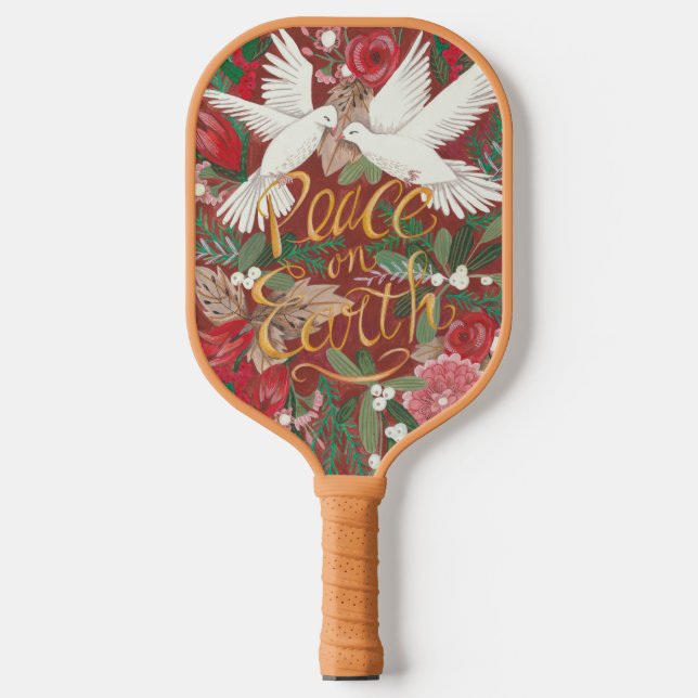 Traditionelle festliche Vögel Pickleball Schläger (Vorderseite)