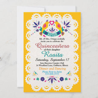 Traditionelle Fiesta Spanische Grenze Quinceanera Einladung