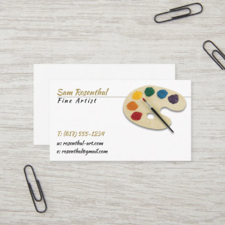 Traditionelle Fine Artist | Farbpalette und Pinsel Visitenkarte