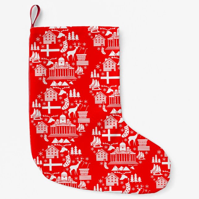 Traditionelle finnische Weihnachtsdekoration Kleiner Weihnachtsstrumpf (Vorderseite)
