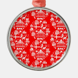 Traditionelle finnische Weihnachtsdekoration Ornament Aus Metall