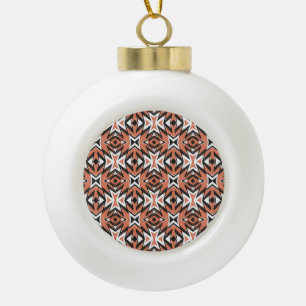 Traditionelle Fliesen, ethnische Korallen geometri Keramik Kugel-Ornament