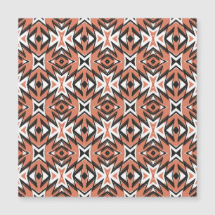 Traditionelle Fliesen, ethnische Korallen geometri Magnetkarte