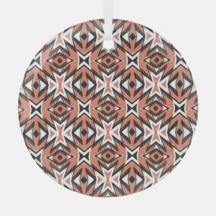 Traditionelle Fliesen, ethnische Korallen geometri Ornament Aus Glas