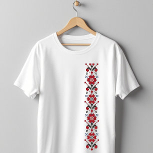 Traditionelle Folkkunst Stickereien im Blumenmuste T-Shirt
