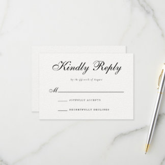 Traditionelle formale RSVP-Antwortkarte für Hochze RSVP Karte