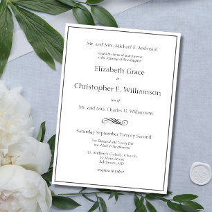 Traditionelle formelle klassische Hochzeit beider Einladung