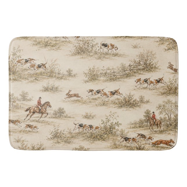 Traditionelle Foxhound-Jagd Badematte (Vorderseite)