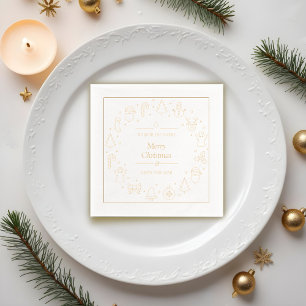 Traditionelle frohe Weihnachten Servietten Mit Folie
