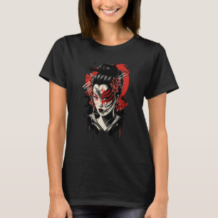 Traditionelle Geisha Samurai Maske Japanisches Sch T-Shirt