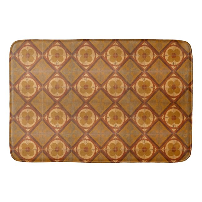 Traditionelle geometrische BlumenKeramik-Fliesen Badematte (Vorderseite)