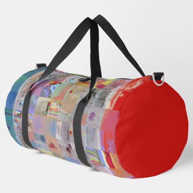 Traditionelle geometrische Patchwork-Reisetasche Duffle Bag (Linke Ecke)