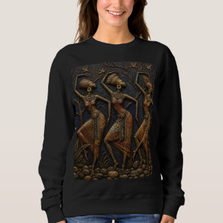Traditionelle geschnitzte afrikanische Tänzer, alt Sweatshirt