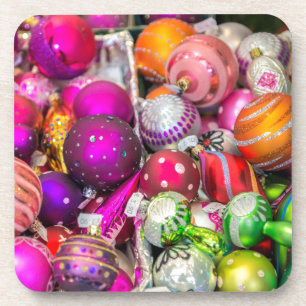 Traditionelle Glasverzierungen am Weihnachtsmarkt Getränkeuntersetzer
