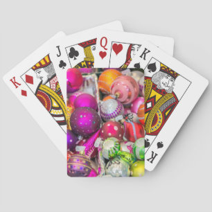 Traditionelle Glasverzierungen am Weihnachtsmarkt Spielkarten
