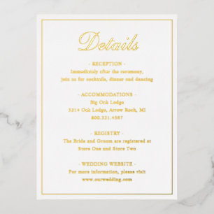 Traditionelle Gold Foil Wedding Card Folie Einladungspostkarte