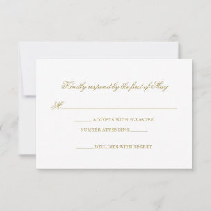Traditionelle Gold Monogram Wedding Response Card RSVP Karte