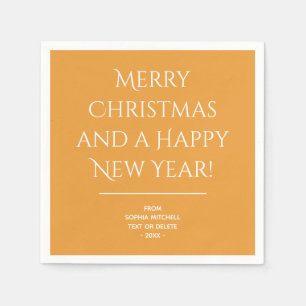 Traditionelle Golden Orange Merry Christmas Napkin Serviette