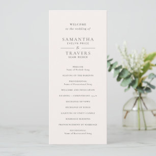 Traditionelle graue elegante Hochzeit Programm