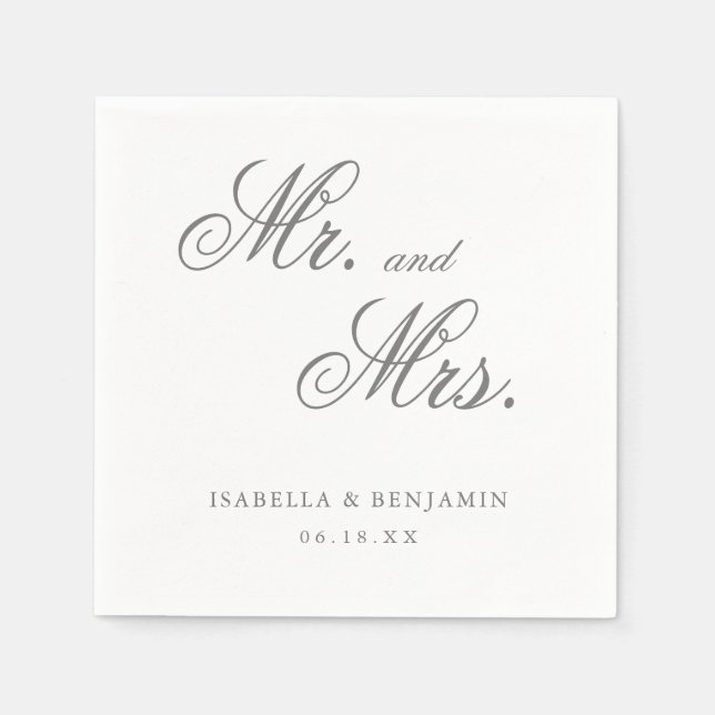 Traditionelle graue feierliche Hochzeit Serviette (Vorderseite)