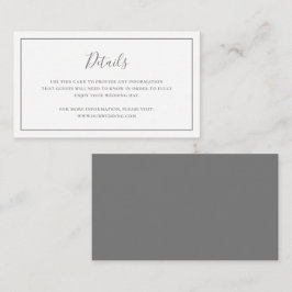 Traditionelle Gray Elegante Hochzeit Begleitkarte
