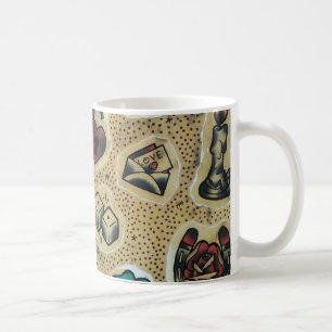 Traditionelle grelle Tätowierungs-Tasse Kaffeetasse
