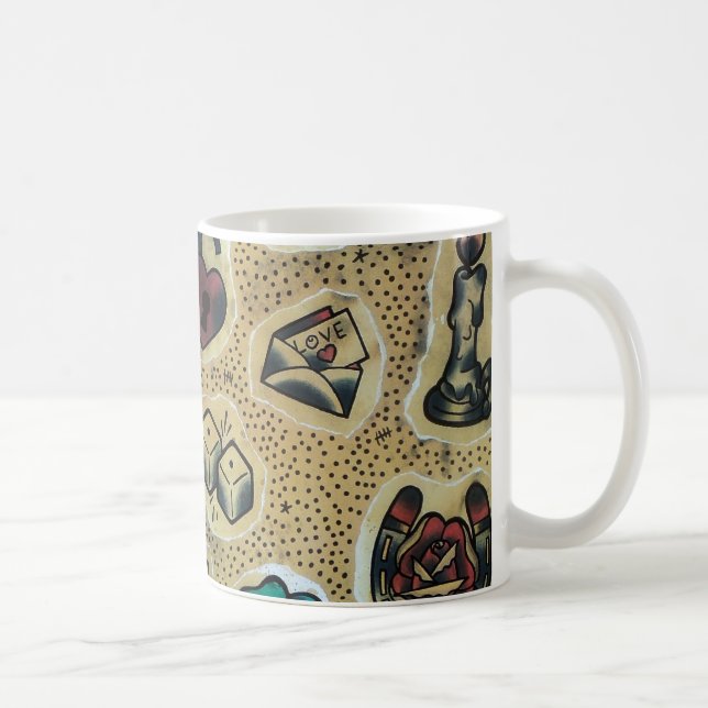 Traditionelle grelle Tätowierungs-Tasse Kaffeetasse (Rechts)