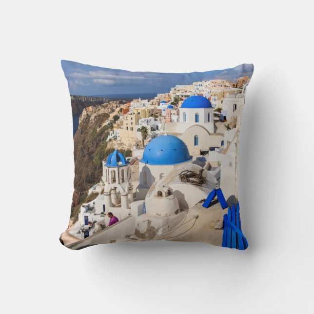 Traditionelle griechische Häuser Kissen (Vorderseite)