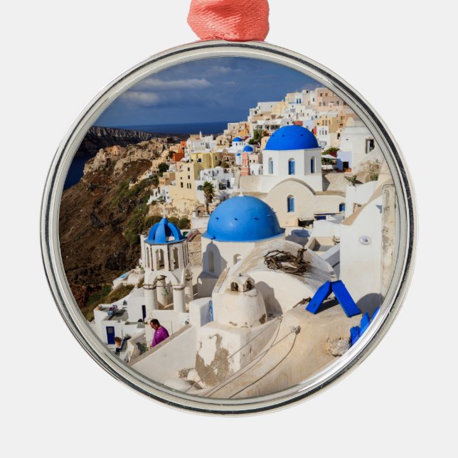 Traditionelle griechische Häuser Ornament Aus Metall (Vorne)