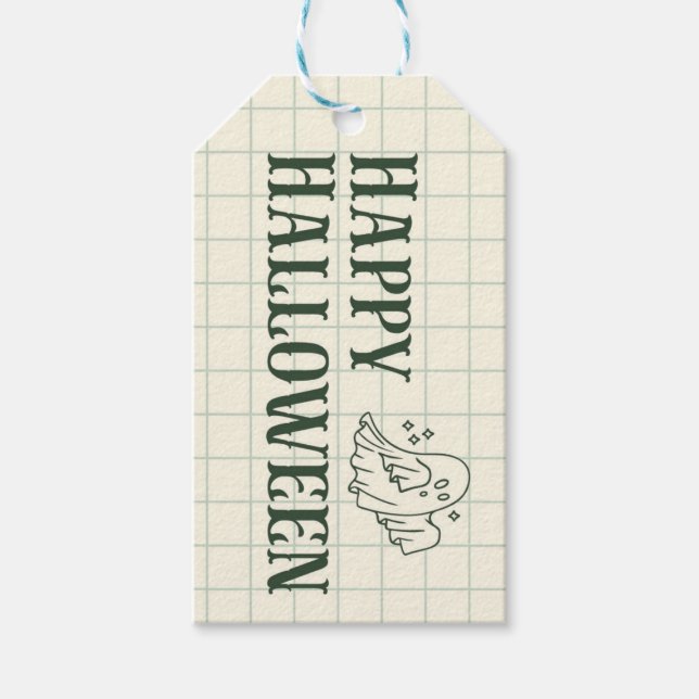 Traditionelle grüne Geister glückliche Halloween-T Geschenkanhänger (Vorderseite)