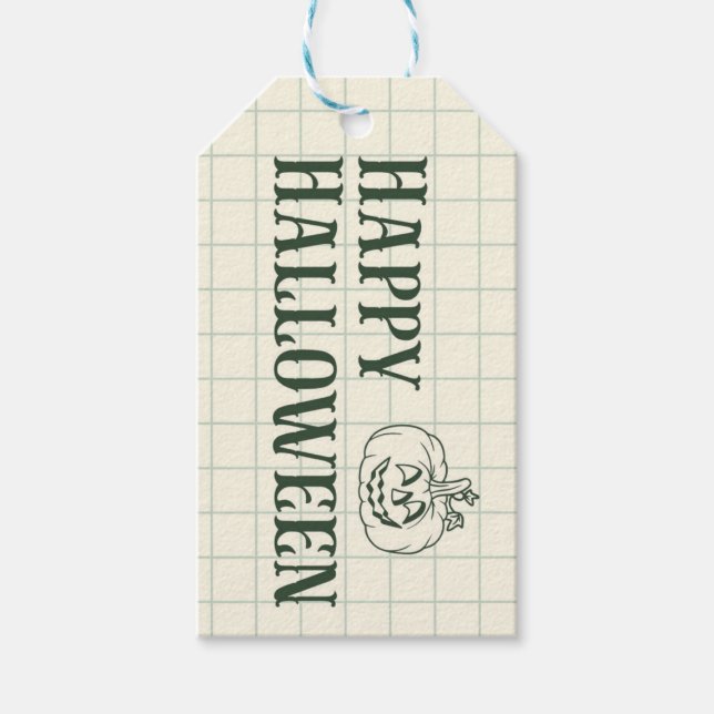 Traditionelle grüne Kürbiskandy-Tags Geschenkanhänger (Vorderseite)