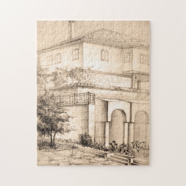 Traditionelle Hausarchitektur Skizze Zeichnend Kun (Vertikal)