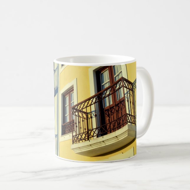Traditionelle Häuser: Angra do Heroismo, Azoren Kaffeetasse (VorderseiteRechts)