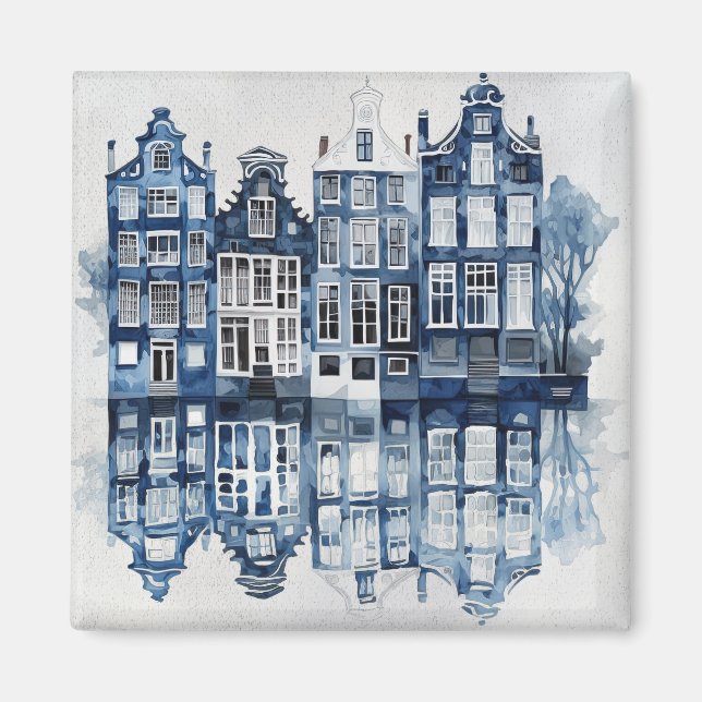 Traditionelle Häuser im Stil von Blau und Weiß Del Magnet (Vorne)