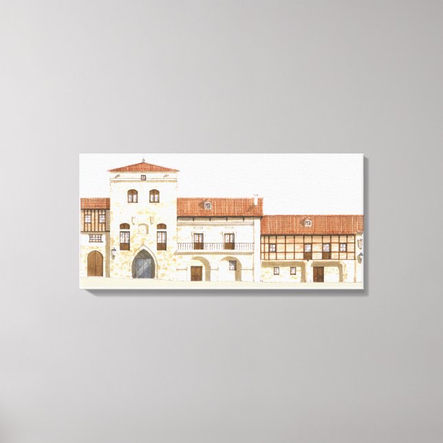 Traditionelle Häuser. Santillana del Mar Leinwanddruck (Vorderseite)