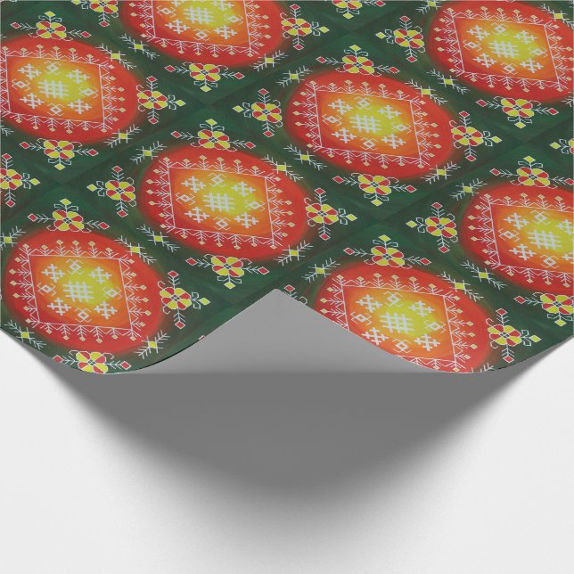 Traditionelle heidnische Volkskunst mit Symbolen Geschenkpapier (Ecke)