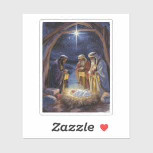 Traditionelle Heiligen Drei Könige Weihnachtsdarst Aufkleber