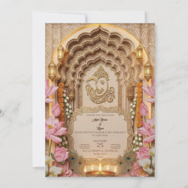 Traditionelle hinduistische Hochzeitseinladungsvor Einladung