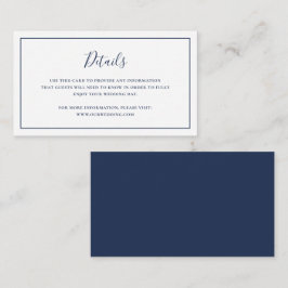 Traditionelle Hochzeit der Navy Begleitkarte