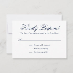 Traditionelle Hochzeit der Navy RSVP Karte