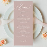 Traditionelle Hochzeit der rosa Taupe Menükarte<br><div class="desc">schlankes Menü,  um der Sammlung zu entsprechen *Wenn Sie mehr Papieroptionen wünschen,  kann dieses Design in ein schlankes Programm übertragen *oder für weitere Hilfe kontaktieren Sie mich</div>