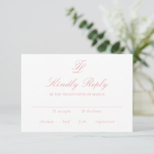 Traditionelle Hochzeit in Korallenrosa RSVP Karte